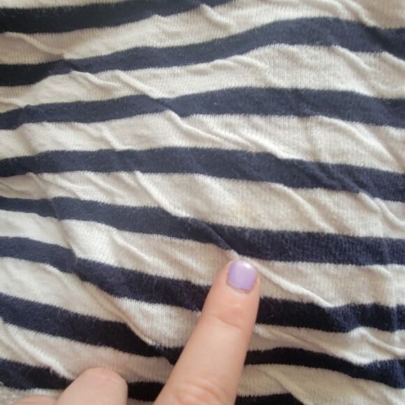 Medium Eddie Bauer navy blue and white striped pullover hoodie - Picture 4 of 4